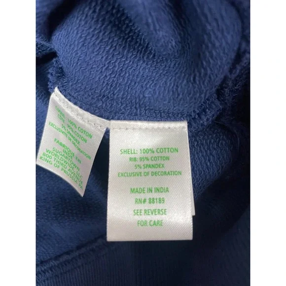 Lilly Pulitzer Ballad Crewneck Sweatshirt Womens XS Navy Elephant Embroidery - Picture 7 of 11